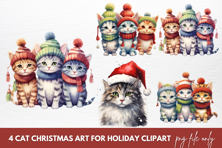 Christmas Cat Clipart Image 10
