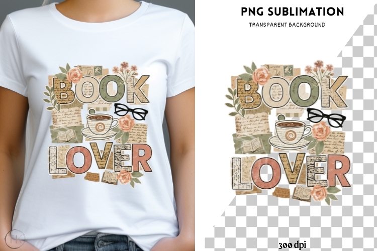 Book lover png design for T-shirts