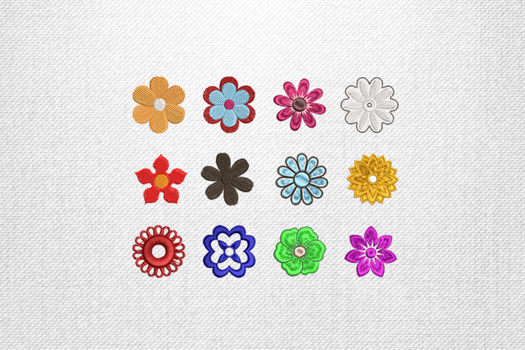 Colorful Mini Flower Set Embroidery Design Collection