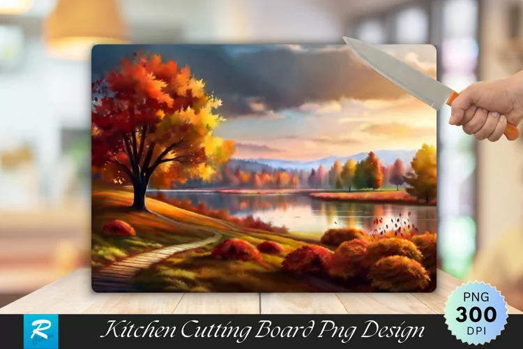 Autumn Nature Cutting Board Sublimation Design