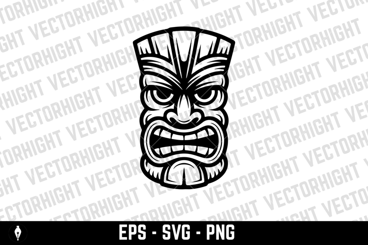 Traditional polynesian tiki idol. Illustration of tribal tik