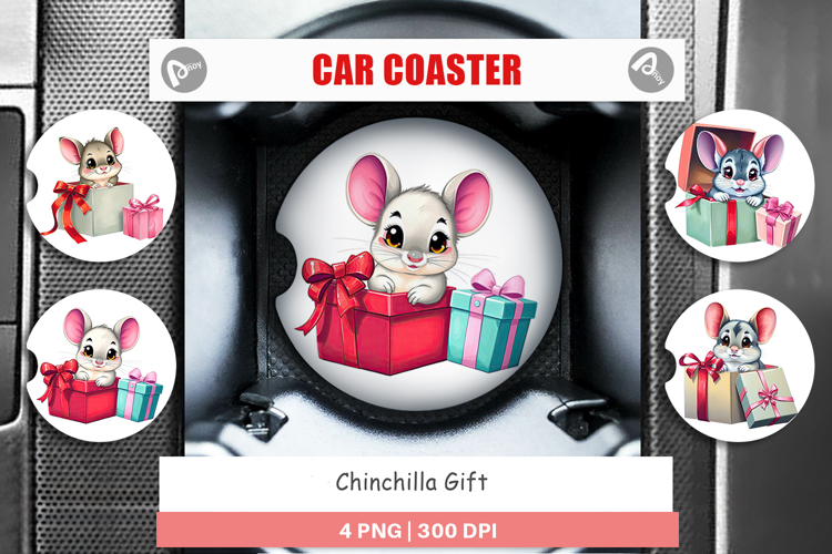 Car Coaster Chinchilla Gift