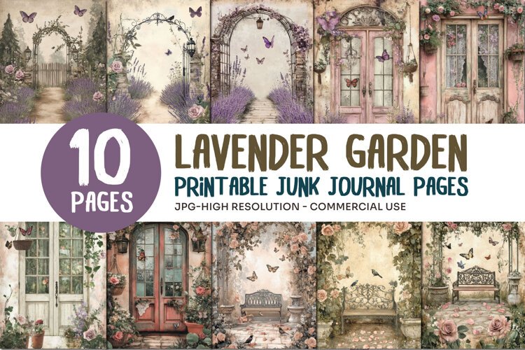 Lavender Garden Junk Journal Pages example image 1