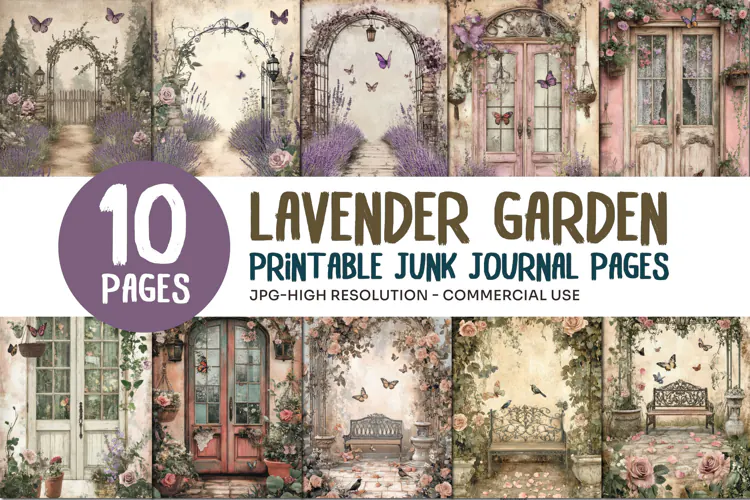 Lavender Garden Junk Journal Pages