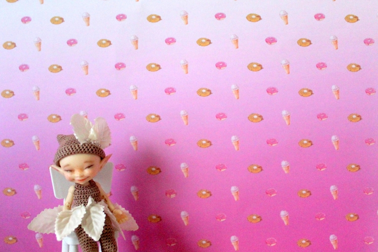 Dollhouse wallpaper donut nursery BJD doll prop download