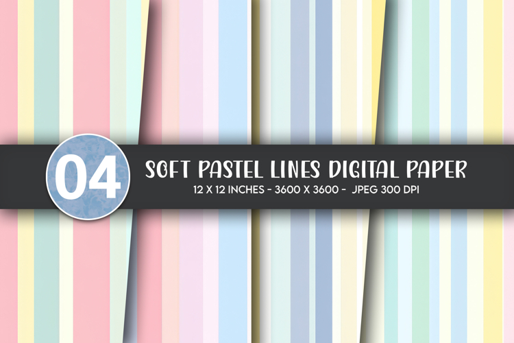 Soft Pastel Lines Digital Paper