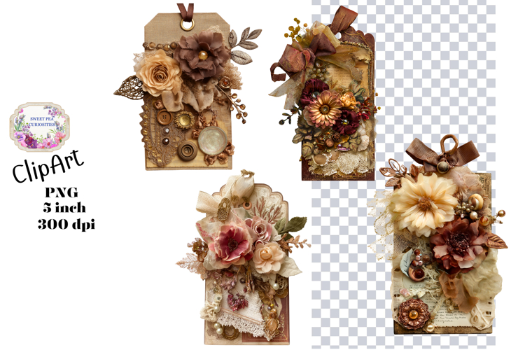 Tags, Label, Ephemera, PNG, Junk Journal, clipart