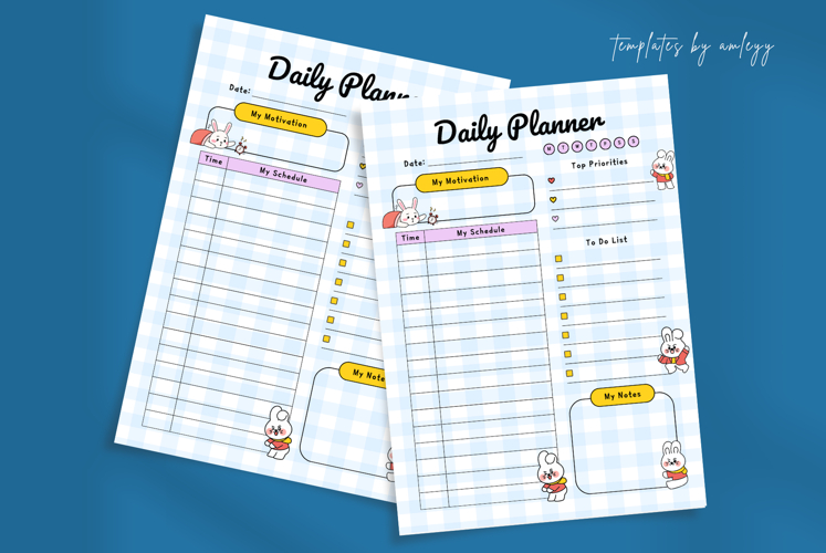 Cute Aesthetic Daily Planner Template | Canva Editable
