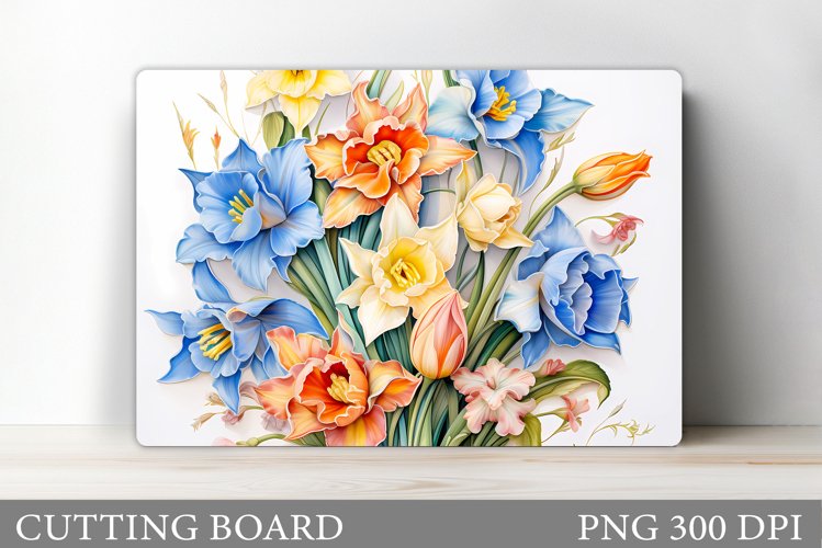 Spring Flowers Cutting Board. Flowers Kitchen Cutting Board