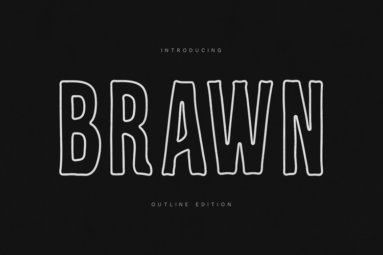 Brawn Outline Font Hand Drawn Outline Display Typeface