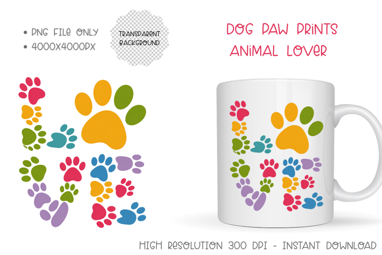 Dog Paw prints Animal Lover