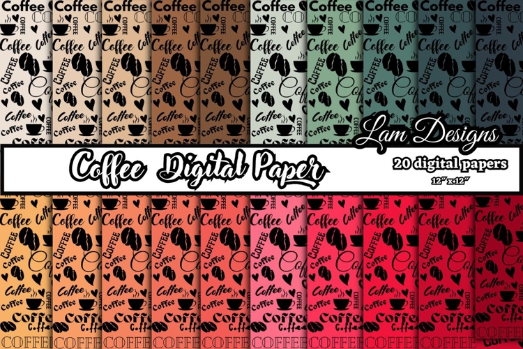 coffee digital papers, Coffee pattern, Coffee background