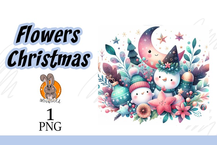 Christmas, winter flowers example image 1