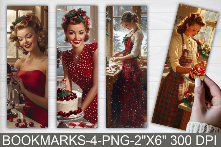 Christmas Coffee Girl Bookmarks Printable