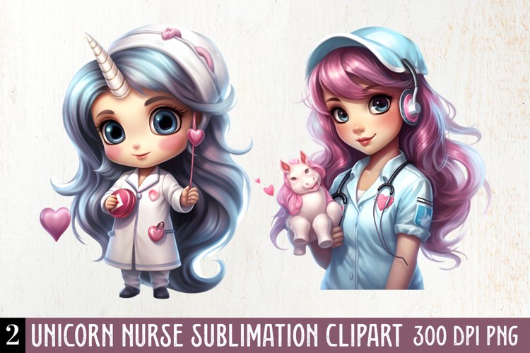 Unicorn Nurse Clipart, Unicorn Nurse Sublimation