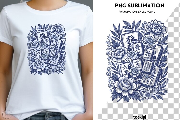 Mahjong png design for T-shirts example image 1