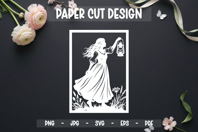 Romantic Paper Cut Card, 5x7 Paper cut card