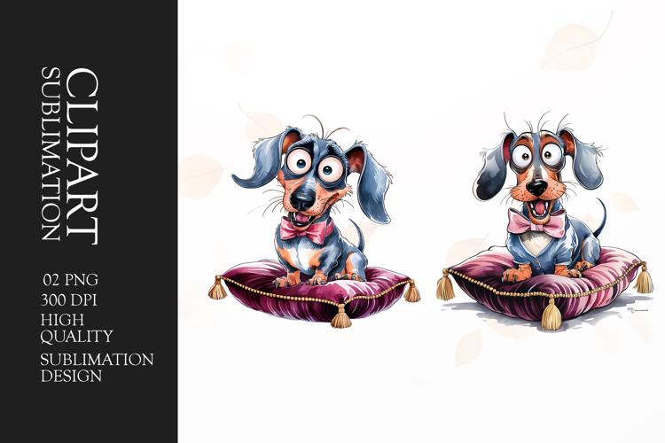 Grumpy Dog watercolor clipart sublimation