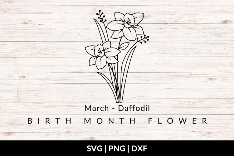 March Birth Flower Bouquet SVG - Daffodil example image 1