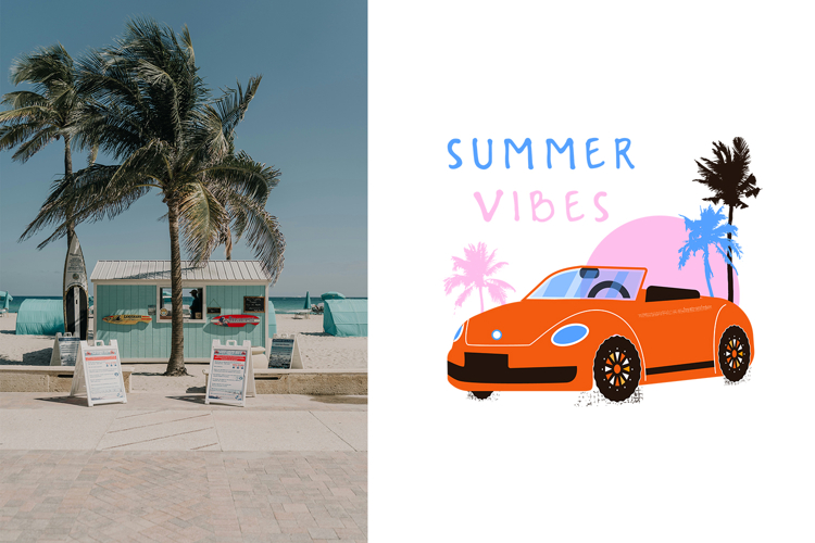 Summer Beach Sublimation Design PNG