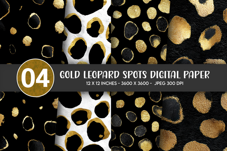 Gold Leopard Spots Digital Paper
