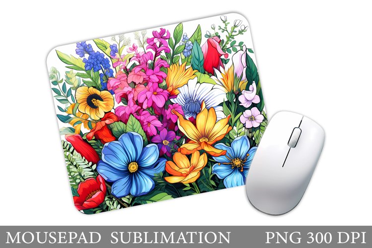 Wildflowers Mouse Pad. 3D Flowers Mouse Pad Sublimation