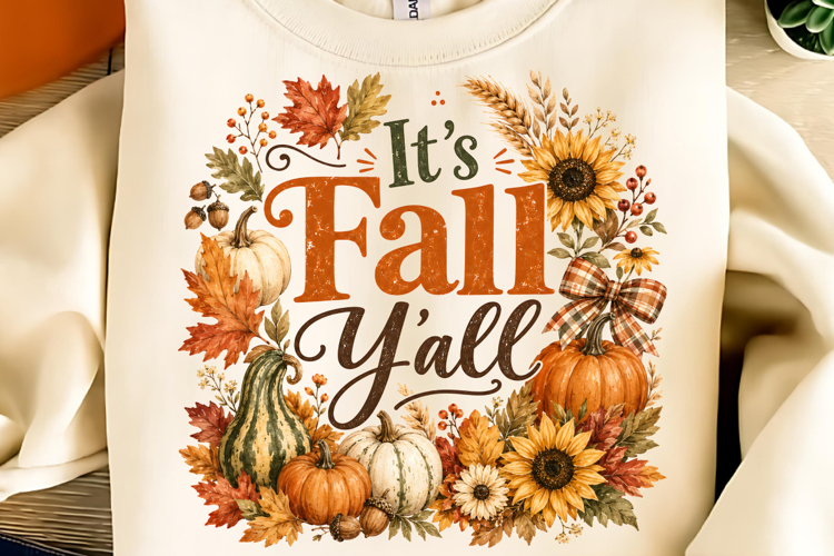 Autumn Sublimation, Fall Sublimation, It’s Fall Y’all PNG