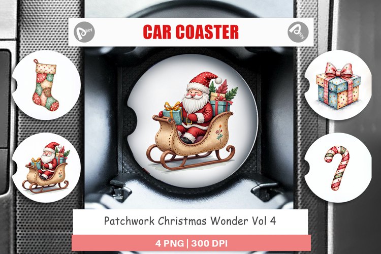 Christmas Patchwork Wonder Car Coaster