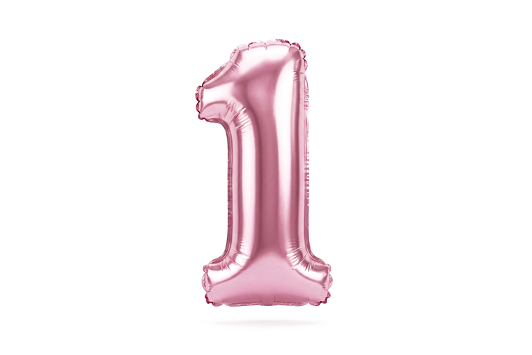 Pink Metallic Number 1 Foil Balloon Party Decoration