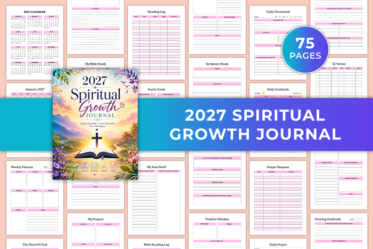 2027 Spiritual Growth Journal | Prayer, Bible Study