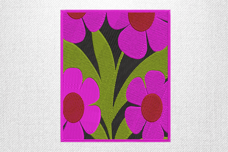 Vibrant Floral Garden Embroidery Design Pattern