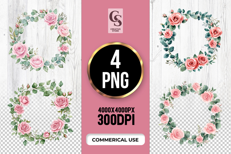 Watercolor Wreath Png Image 3
