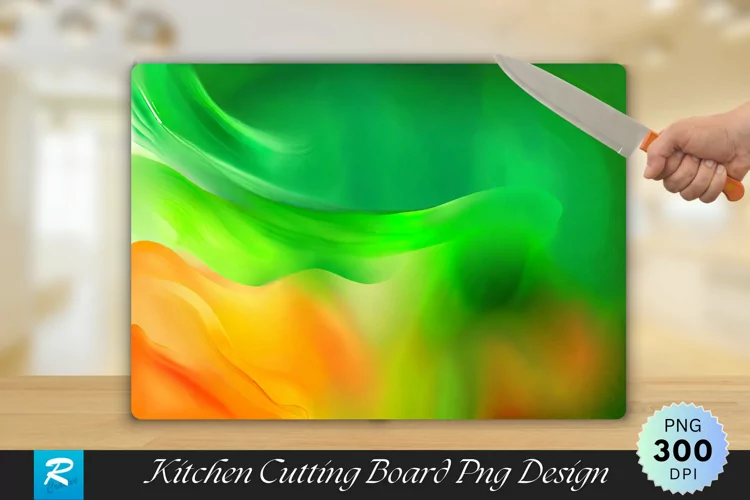 Green And Orange Cutting Board Sublimation Design