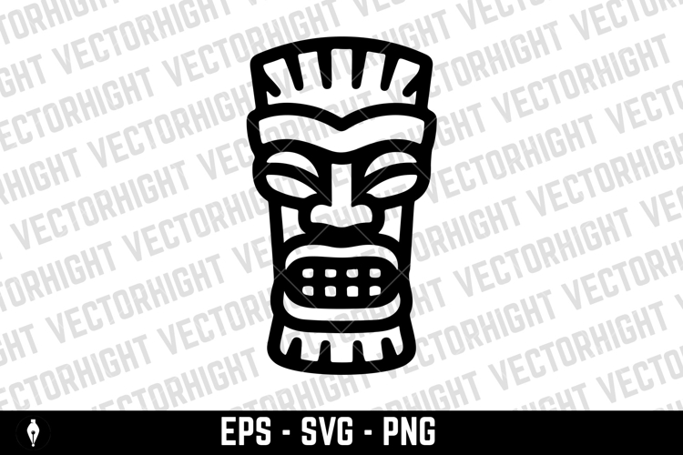 Traditional polynesian tiki idol. Illustration of tribal tik