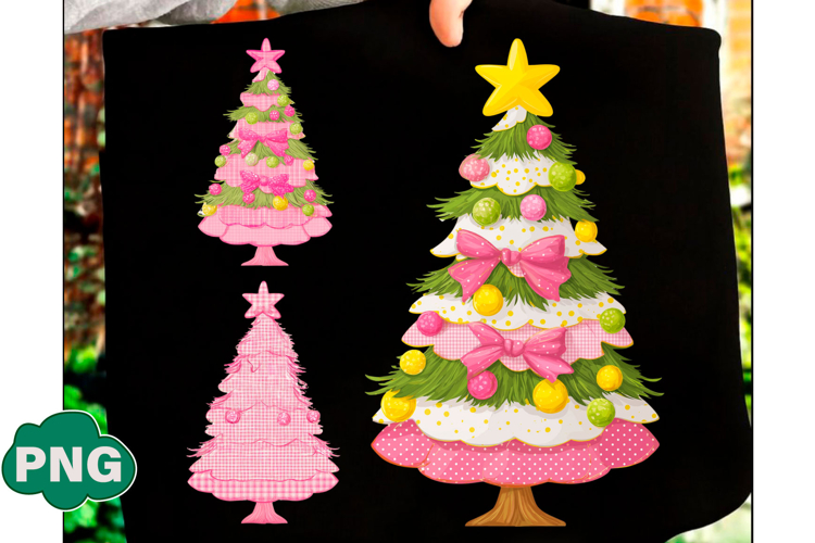 Colorful Coquette Pink Christmas Tree Png