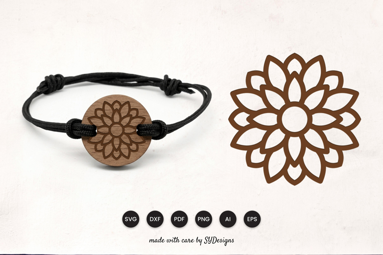 Mandala Bracelet Laser Cut SVG - Mandala Jewelry Laser cut