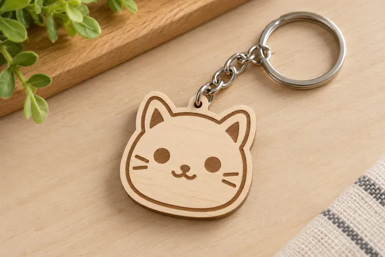 Cute Cat Keychain Lasercut - Laser Cut File