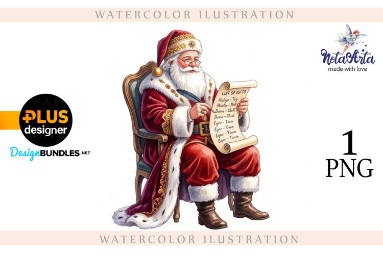 Christmas Santa in Elegant Attire example image 1