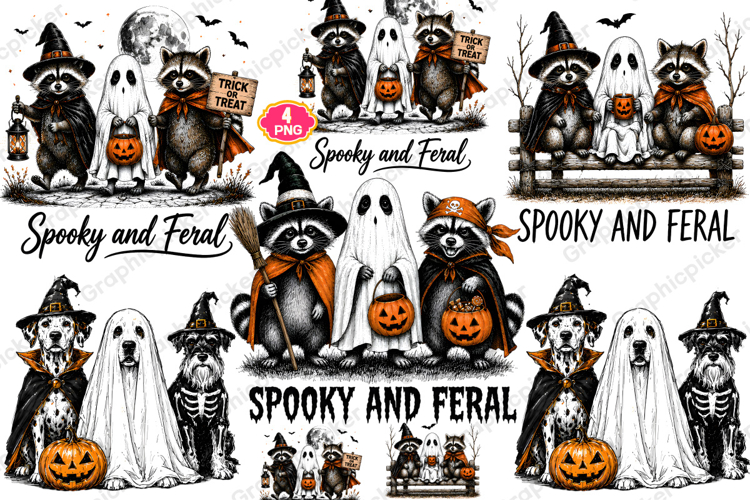 Raccoon Ghost PNG, Trending Halloween PNG, Halloween Dog PNG