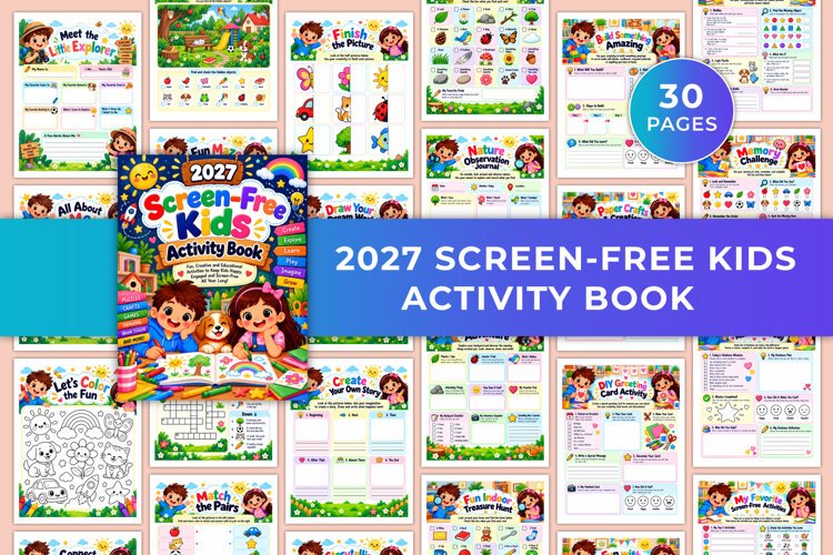 2027 Screen Kids Activity Book Kdp interiors example image 1