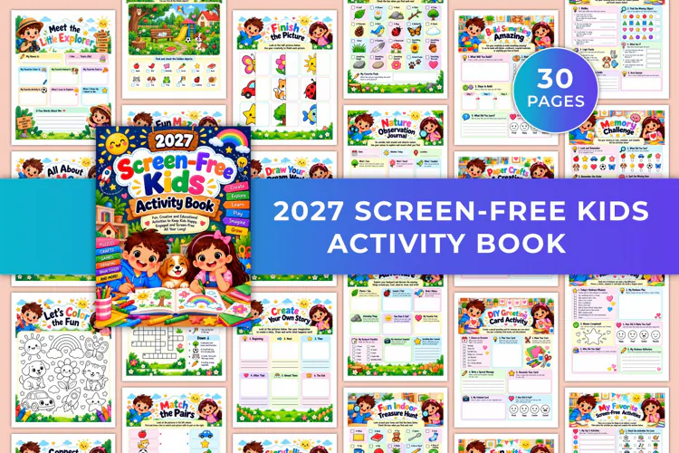 2027 Screen Kids Activity Book Kdp interiors