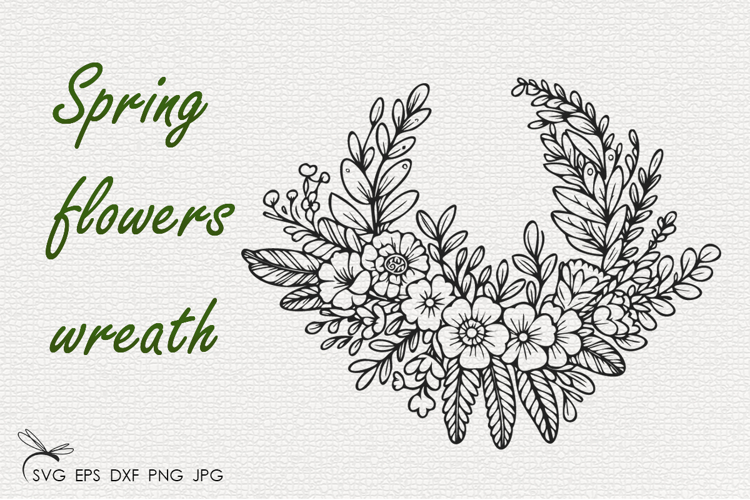 Spring flowers wreath SVG