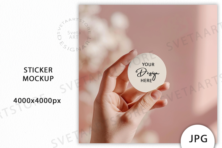 Round Sticker Mockup JPG