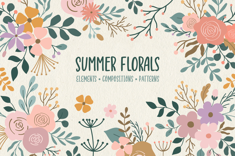 Summer Florals Vector Collection