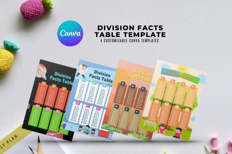 Division Facts Table Canva Template