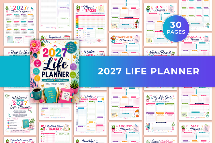 2027 Life Planner | Goals, Productivity, Wellness & Growth