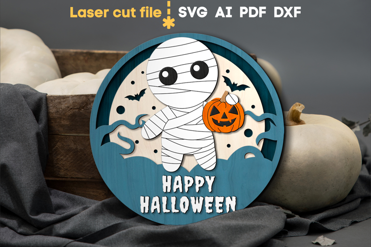 Halloween Mummy SVG laser cut files for Glowforge
