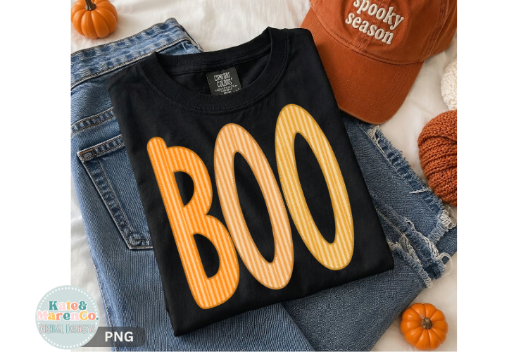 Boo PNG | Preppy Halloween PNG | Seersucker Fall PNG