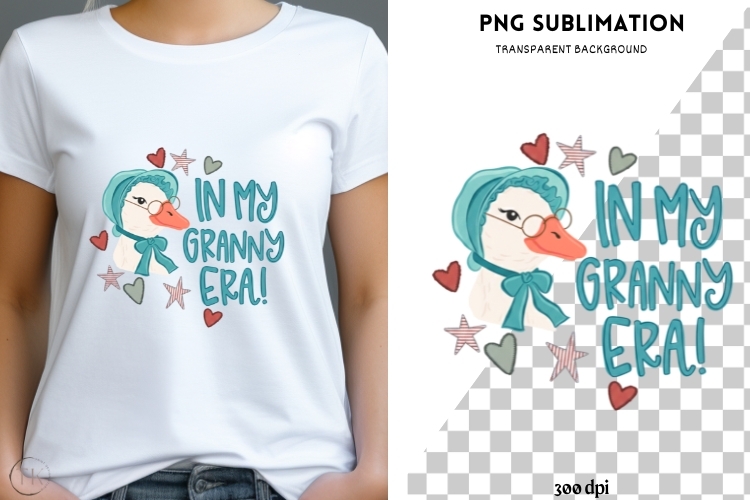 Granny era png design for T-shirts