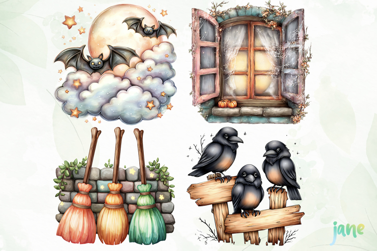Cute Halloween Fall Sublimation Clipart